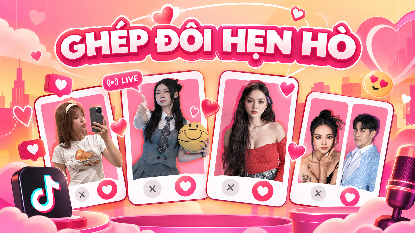 Ghép Đôi Hẹn Hò TikTok Live case visual