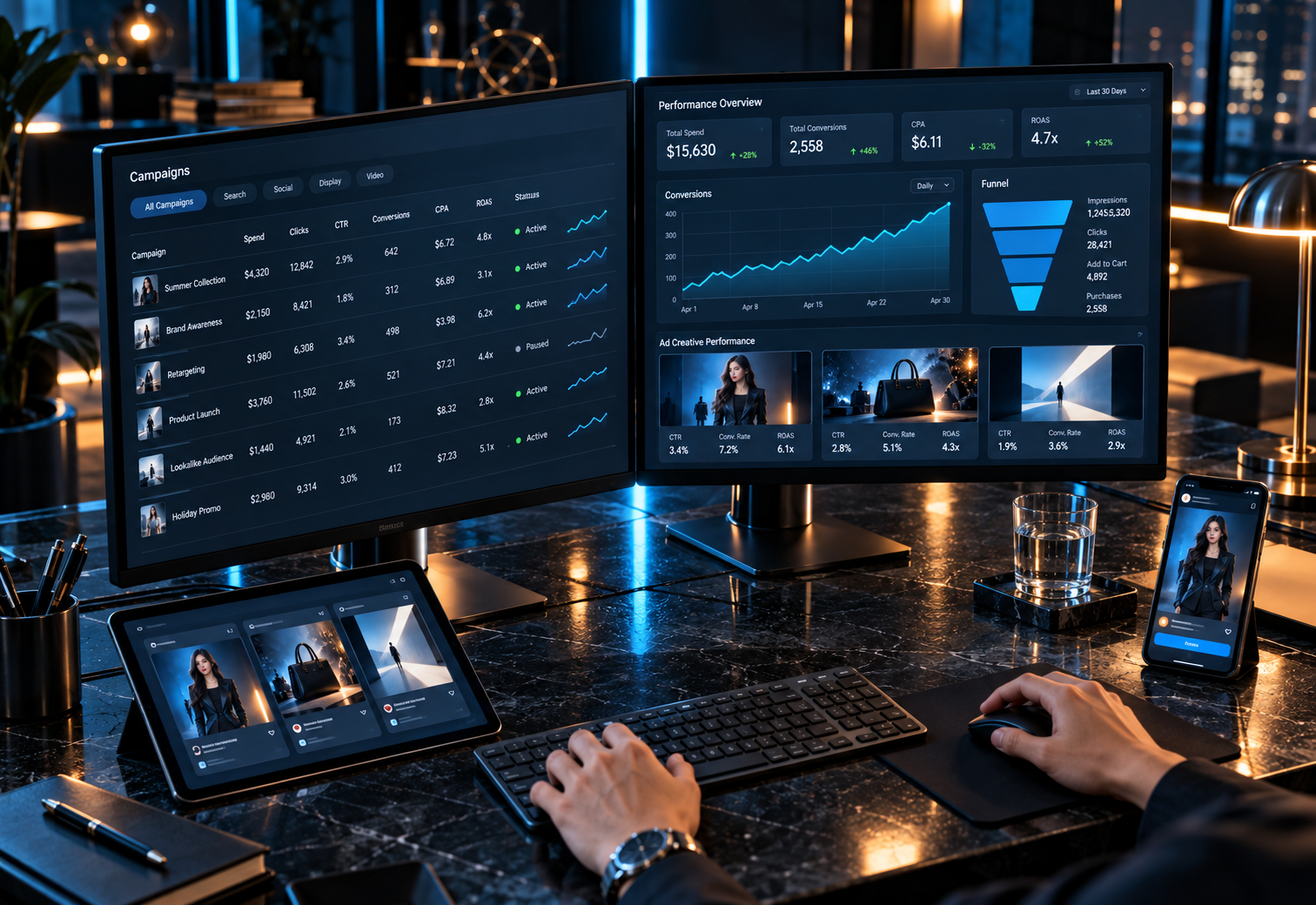 Performance marketing service visual
